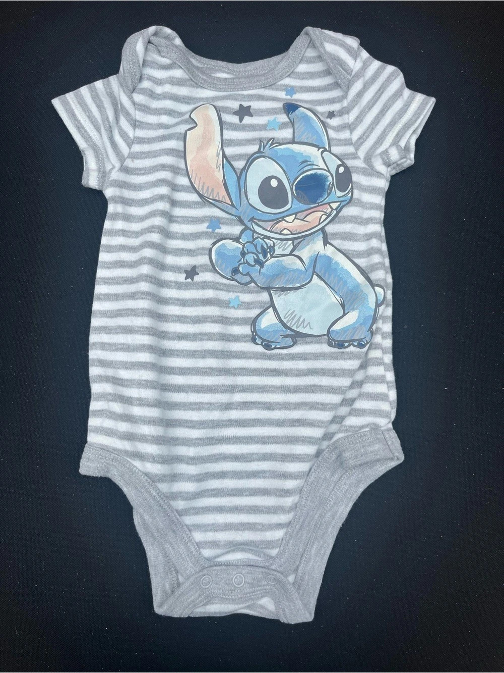Disney Stitch Striped Bodysuit Baby 6/9M
